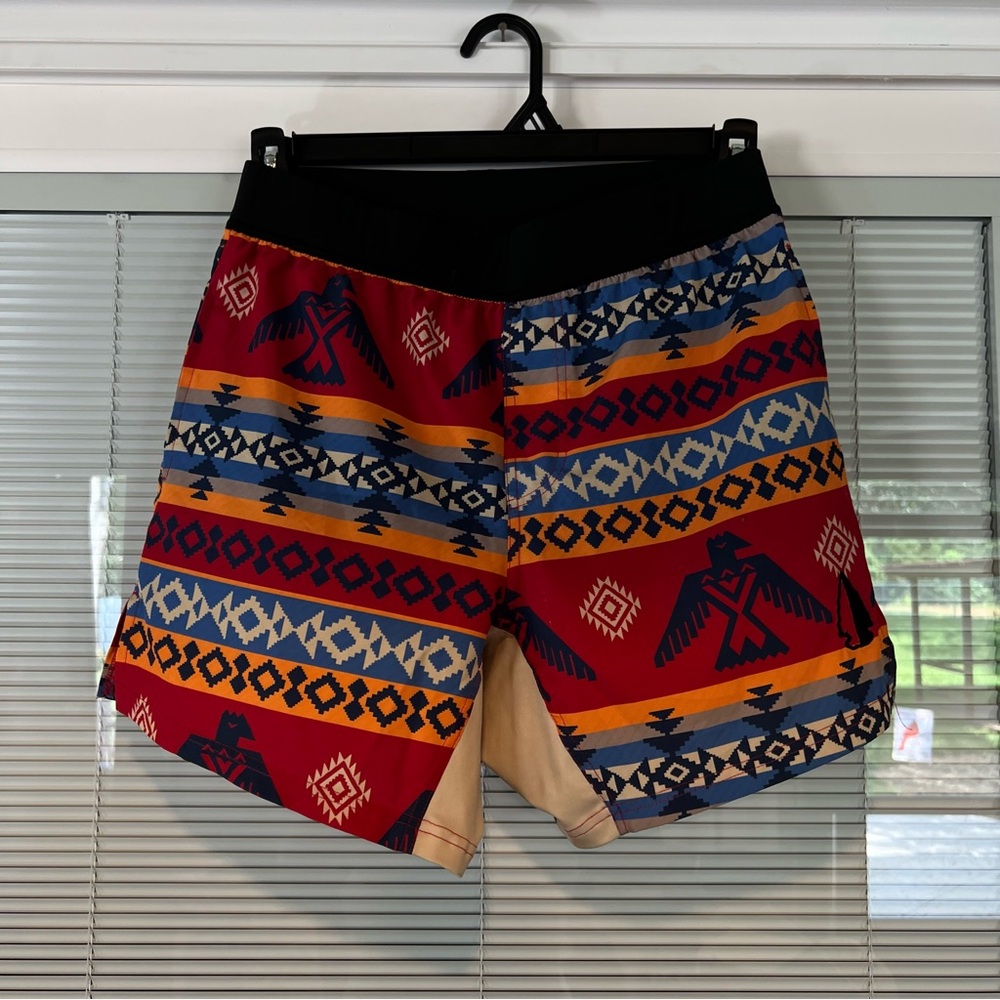 THF Tribal Athletic Shorts with Geometric Design